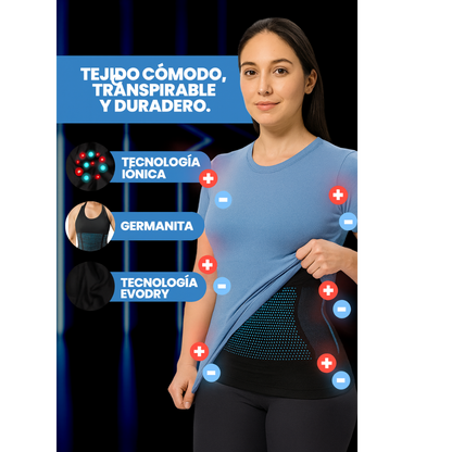 FiberPulse™ Camiseta Reductora Femenina – Tecnología Iónica e Infrarroja